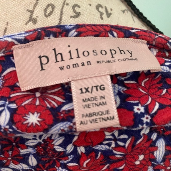 Women’s Philosophy Sleeveless Relaxed Tank Top - Size 1X - Picture 6 of 6